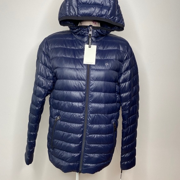 NWT CALVIN KLEIN Packable Down Jacket Hooded Zip Up - Picture 5 of 16